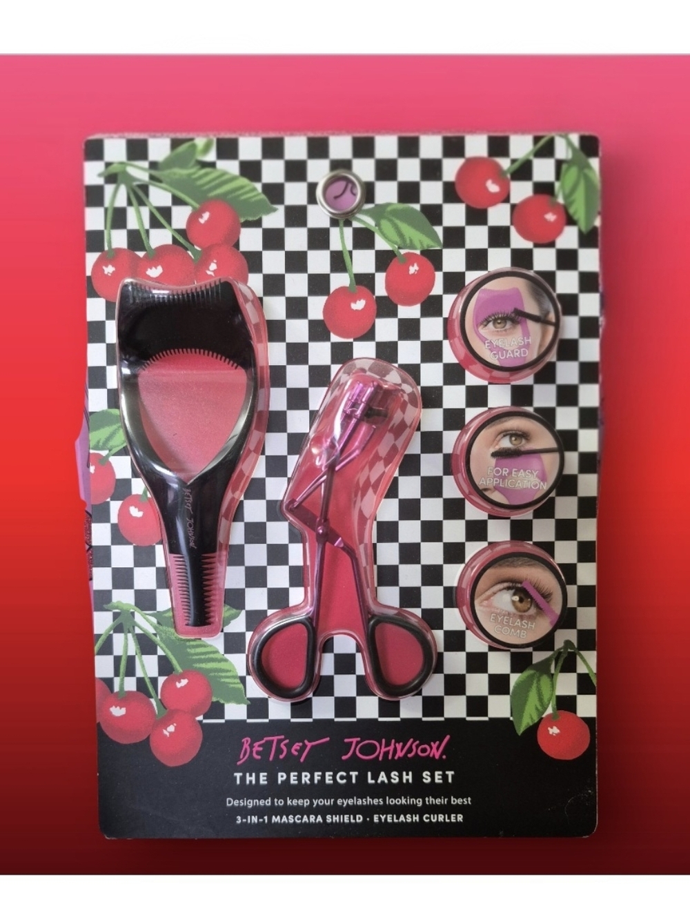 Betsey Johnson Perfect Lash Set 3-in-1 mascara shield & SS eyelash curler